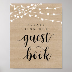 String Lights, Wedding Our Guest Book Poster