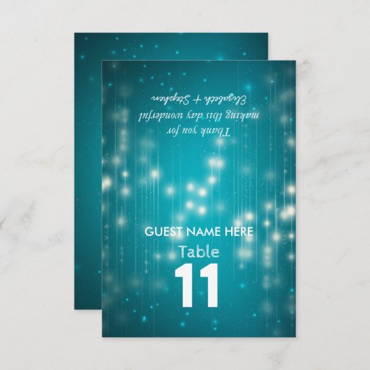 String Lights Wedding Place Tischnummer (Vorne/Hinten)