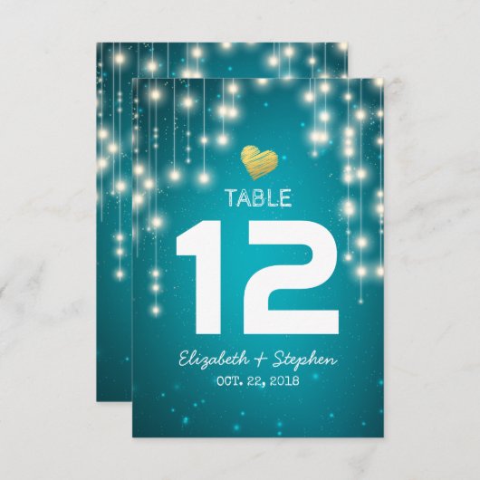 String Lights Wedding Place Tischnummer (Vorne/Hinten)