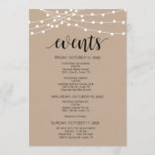 String Lights, Wedding Welcome and Itinerary Card Programm (Rückseite)