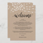 String Lights, Wedding Welcome and Itinerary Card Programm (Vorne/Hinten)