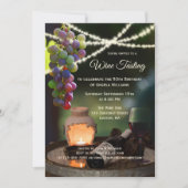 String Lights Wein Degustation Party Einladung (Vorderseite)