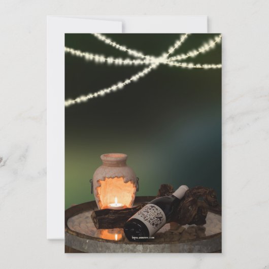 String Lights Wein Degustation Party Einladung (Rückseite)