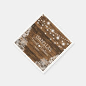 String Lights Wood and Lace 16 . Geburtstag Serviette (Ecke)