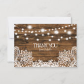 String Lights Wood and Lace Danke Karte (Vorderseite)