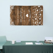 String Lights Wood and Lace Wedding Banner (Messeveranstaltung)