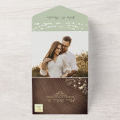 String Lights Wood Rustic Sage Green All In One Einladung (Außenbereich)