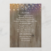 String Lights Wood Rustic Wedding Information Begleitkarte (Vorderseite)