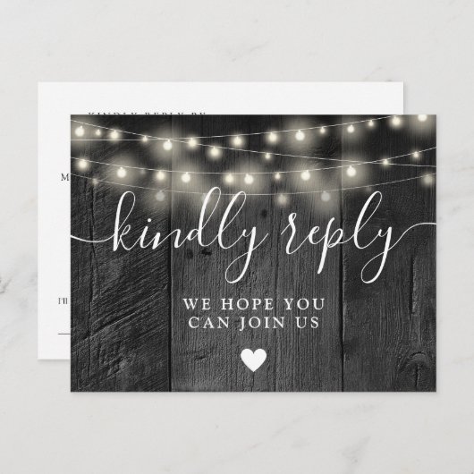 String Lights Wood Song Request UAWG Postcard Einladungspostkarte (Vorne/Hinten)
