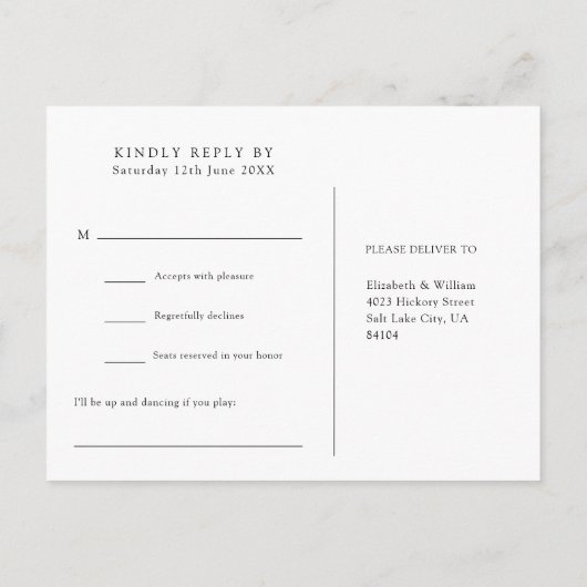 String Lights Wood Song Request UAWG Postcard Einladungspostkarte (Rückseite)