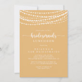 String Lights Yellow Bridesmaids Luncheon Dusche Einladung (Vorderseite)