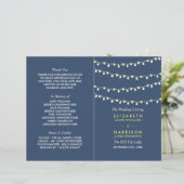 String Lights, Yellow & White Wedding Program (Stehend Vorderseite)