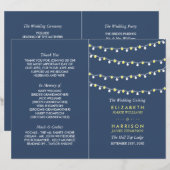 String Lights, Yellow & White Wedding Program (Vorne/Hinten)