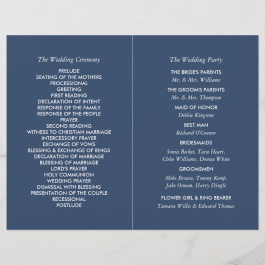 String Lights, Yellow & White Wedding Program (Rückseite)