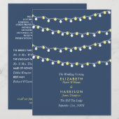 String Lights, Yellow & White Wedding Program Programm (Vorne/Hinten)