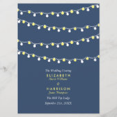 String Lights, Yellow & White Wedding Program Programm (Vorderseite)