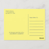 String Lights, Yellow & White Wedding Vielen Dank Postkarte (Rückseite)