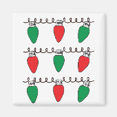 String Lights Zeichnend Weihnachts-Glühbirne Zeich Magnet (Vorne)