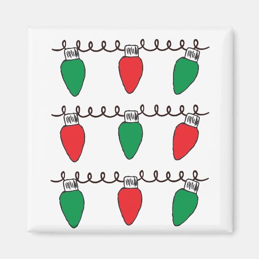 String Lights Zeichnend Weihnachts-Glühbirne Zeich Magnet (Vorne)