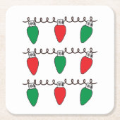 String Lights Zeichnend Weihnachts-Glühbirne Zeich Rechteckiger Pappuntersetzer (Vorderseite)