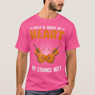String Meets Cellist Player Orchestra Musician Cel T-Shirt