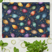 String Of Colorful Christmas Lights Geschirrtuch (Gefaltet)