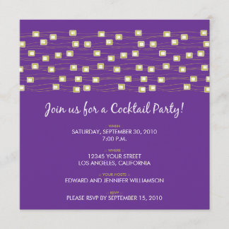 String of Lights Cocktail Party Invite (lila) Einladung