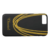 String of Pearls iPhone 7 Case in Gold (Rückseite (Horizontal))