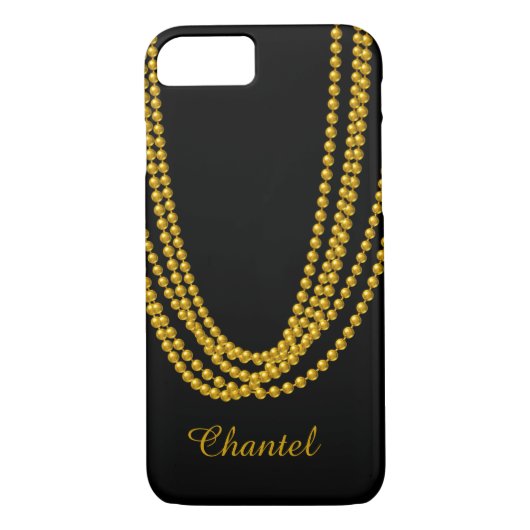 String of Pearls iPhone 7 Case in Gold (Rückseite)