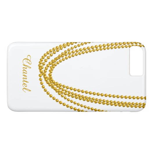 String of Pearls iPhone 7 Plus Case in Gold (Rückseite (Horizontal))