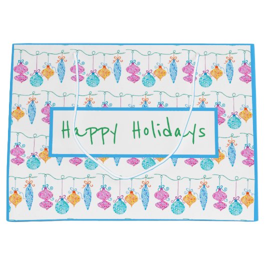 String Ornamente Große Geschenktasche Geschenktüte (Vorderseite)