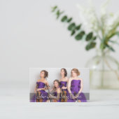 String Quartet Foto Template Musician Burgundy Visitenkarte (Stehend Vorderseite)