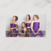 String Quartet Foto Template Musician Burgundy Visitenkarte (Vorderseite)