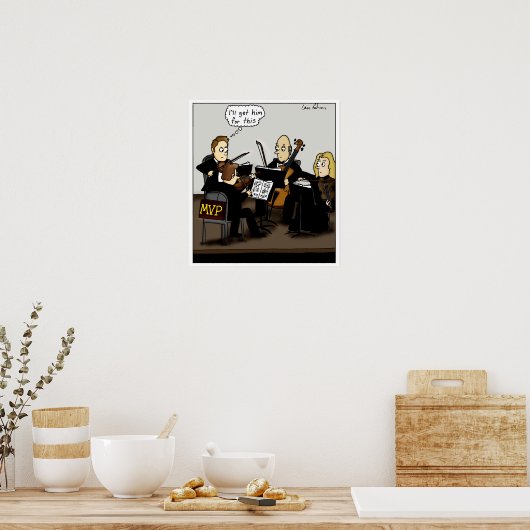 String Quartet MVP Classic Music Cartoon Poster (Küche)