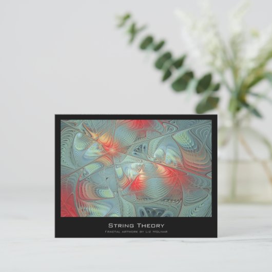 String Theory Fraktal Artist Card Postkarte (Stehend Vorderseite)
