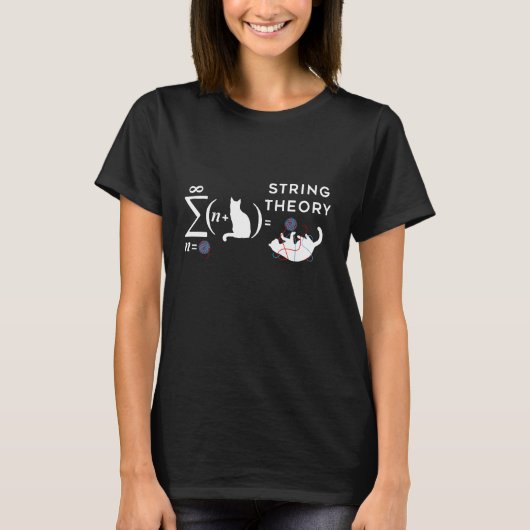 String Theory Ist Ihre Katze ein geniales Funny T- T-Shirt (Vorderseite)