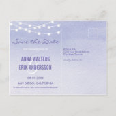 Stringfarbenleuchten Save the Date Postkarte (Rückseite)