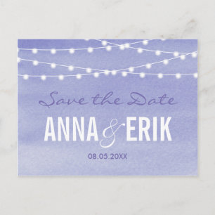 Stringfarbenleuchten Save the Date Postkarte