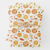 stringiertes Pizza-Party Geschenkpapier Set (Beispiel)