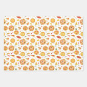 stringiertes Pizza-Party Geschenkpapier Set (Vorderseite)