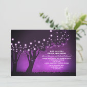 Stringleuchten Baum rustikale lila Probe Abendesse Einladung (Stehend Vorderseite)
