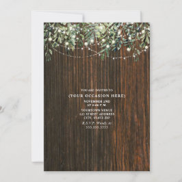 Stringleuchten Botanisches rustikales Party Einladung
