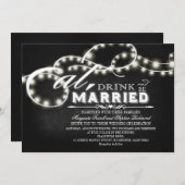 Stringleuchten essen, trinken und Verheiratet Hoch Einladung (Vorne/Hinten)