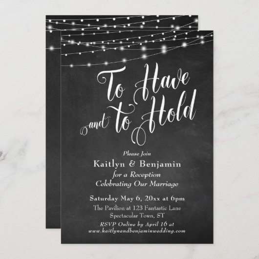 Stringleuchten mit Zwischenablage Einladung (Vorne/Hinten)