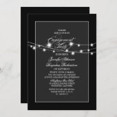 Stringleuchten Moderne schwarze Begegnungsfeier Einladung (Vorne/Hinten)