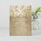 Stringleuchten rustikale Vintage Verbindungspartei Einladung (Stehend Vorderseite)