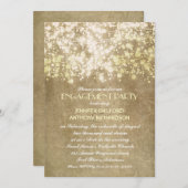 Stringleuchten rustikale Vintage Verbindungspartei Einladung (Vorne/Hinten)