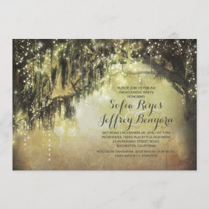 Stringleuchten rustikaler Baum Vintage Begegnungsp Einladung