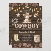 Stringlight Cowboy is on the Way Baby Shower  Einladung (Vorne/Hinten)