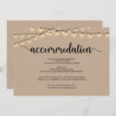 Strings Lights Kraft, Unterkunftskarte Einladung (Vorne/Hinten)